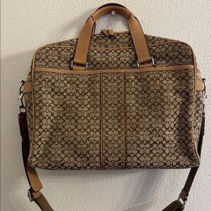 Coach Tan Patterned Travel Bag
